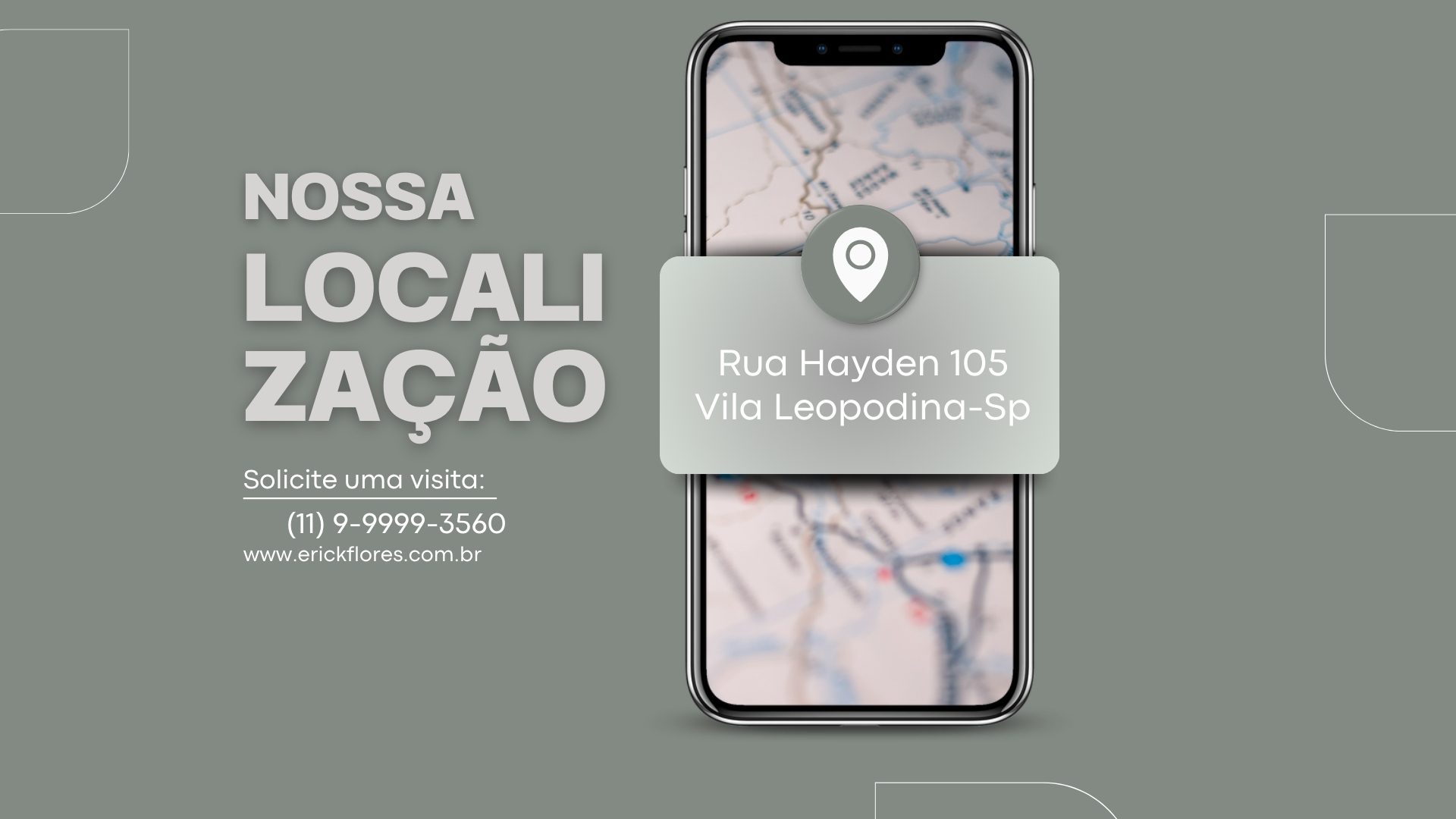 Instagram post localização moderno azul e branco (1920 x 1080 px)