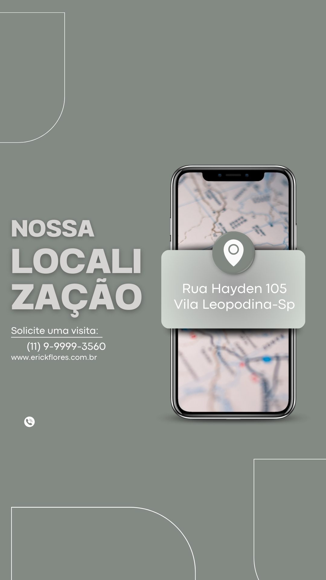 Instagram post localização moderno azul e branco
